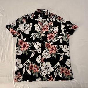 Men’s Abercrombie Floral Hawaiian Shirt Medium M black